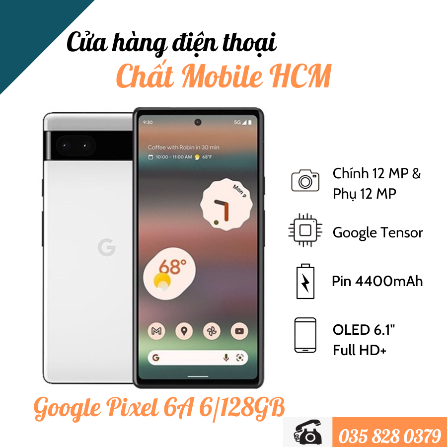 Google pixel 6a, điện thoại google pixel 6a 6/128gb quốc tế 2 sim. chất mobile