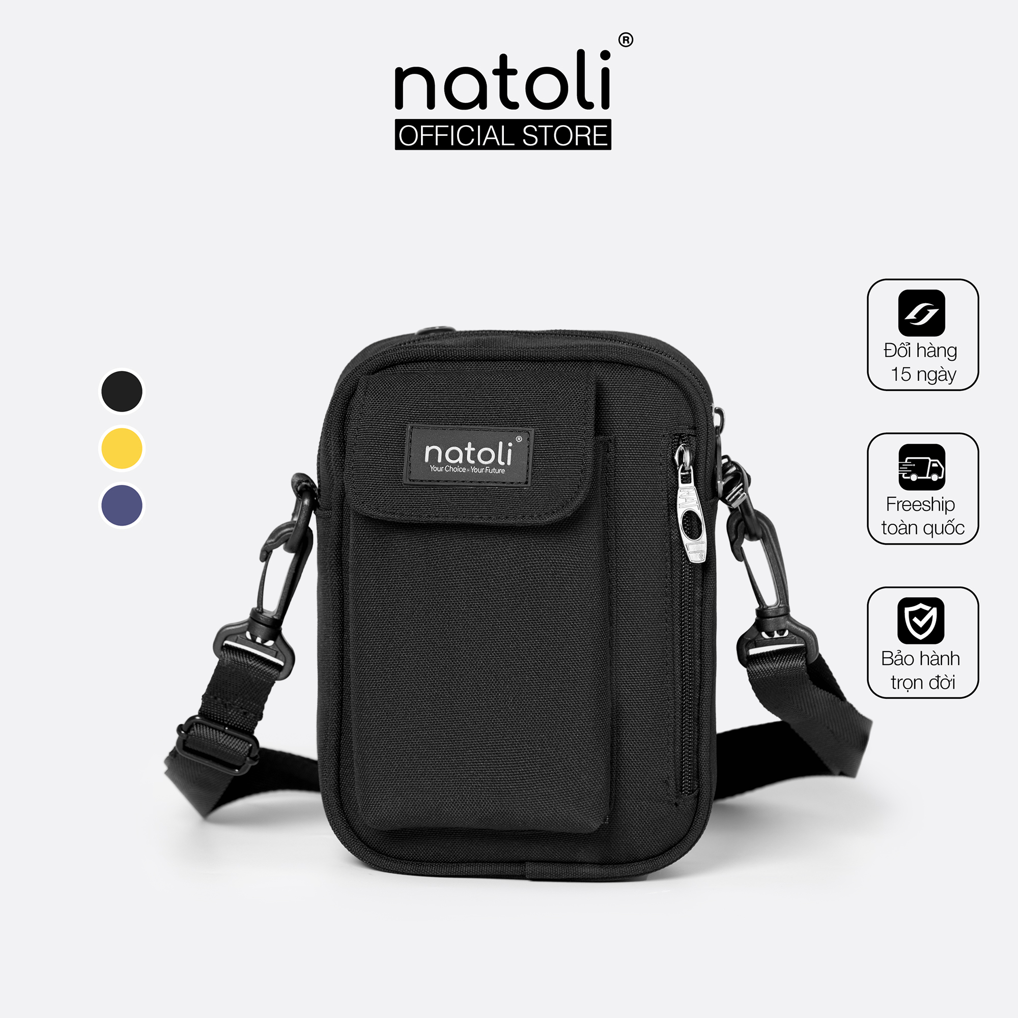 Túi đeo chéo unisex Street Crossbag T1 chính hãng NATOLI chất vải canvas đi học đi chơi nhiều ngăn cá tính đơn giản nhỏ gọn