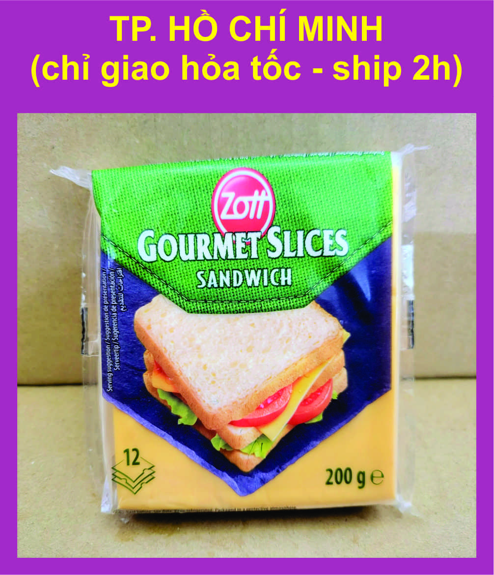 ZOTT gói X LÁ 200g 12 lát PHÔ MAI LÁT Gourmet Cheese Slices Sandwich bqm