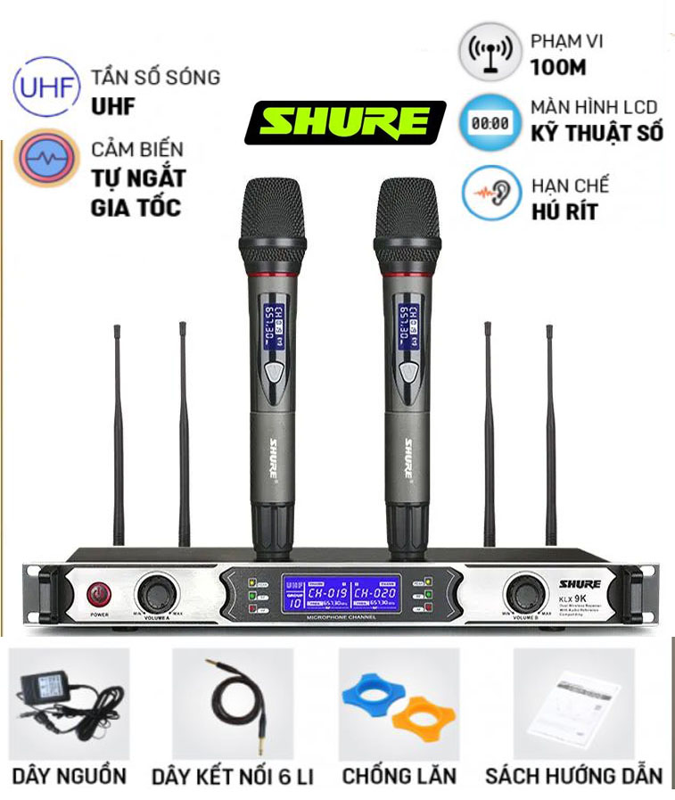 Mua Micro Không Dây Tại Lazada Hàng Đúng Chất Bộ Micro Shure KLX9K 4 Anten Chống Hú Chống Rít Tuyệt Đối Míc Hát Nhẹ Bắt Giọng Hút Âm Tốt Độ Nhạy Cao Phù Hợp Với Mọi Giọng Hát Đặc Biệt Hỗ Trợ Những Ai Có Giọng Hát Thấp