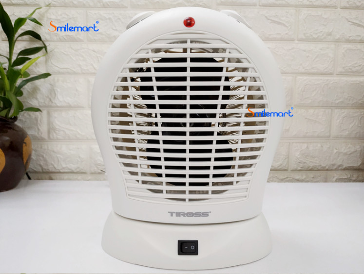 Quạt sưởi hai chiều tiross ts944, có 3 chế độ và 5 tốc độ gió, xoay 90 độ, tự ngắt khi đổ