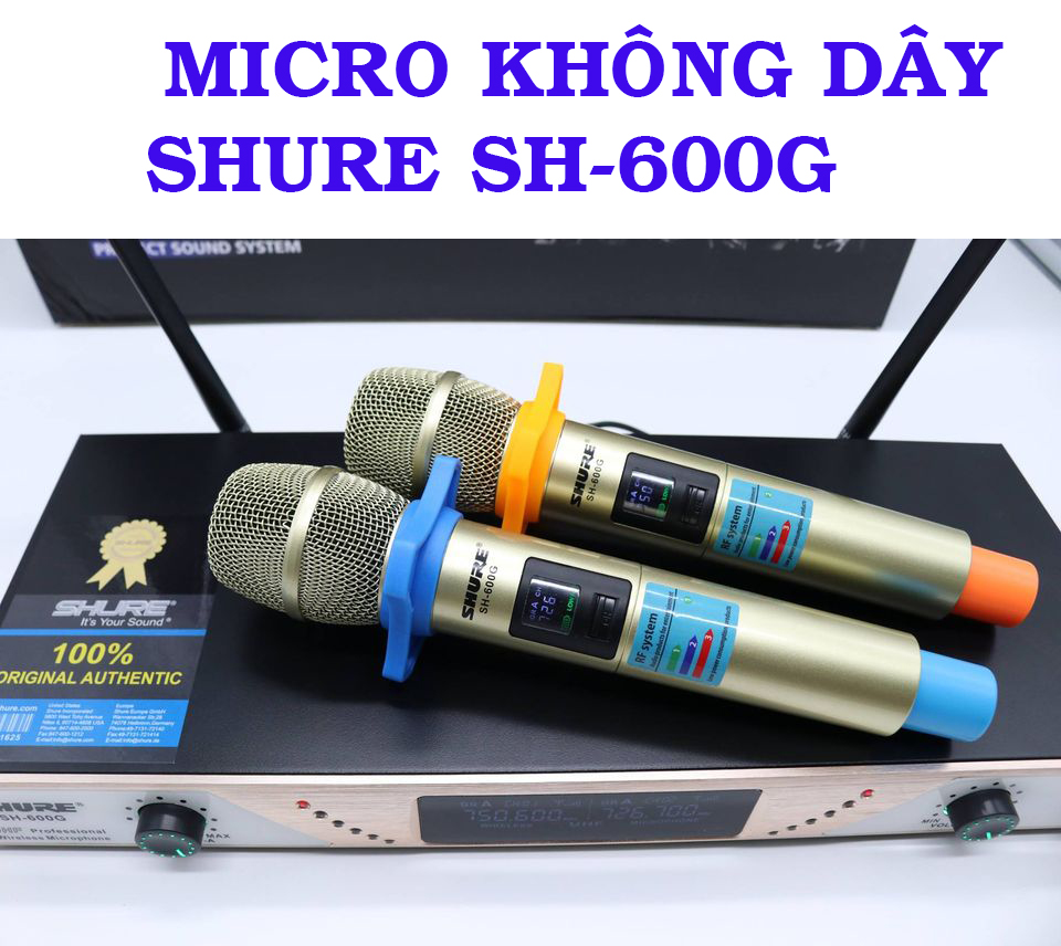 [HCM][ TOP BÁN CHẠY ] MICRO KHÔNG DÂY SHURE SH-600G- Chuyên Dùng hát karaokeBộ 2 Micro Không Dây Và Đầu Thu SHURE SH-600GÂm Thanh Cực HayChống HúChống RèChống Nhiễu Chuyên Nghiệp Sóng MạnhÂm Thanh Trung ThựcTrong TrẻoLọc Âm Cực Tốt