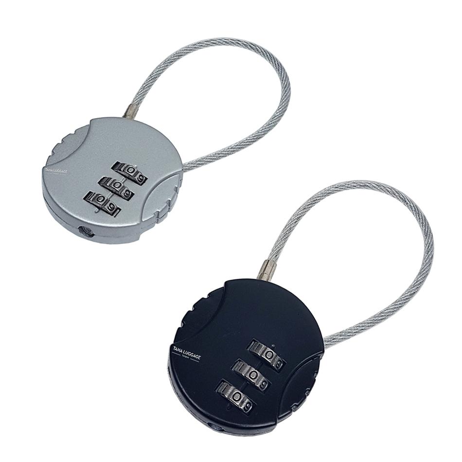 Bộ 2 cái ổ khóa tròn mini loại dây cáp mật mã 3 số TL528