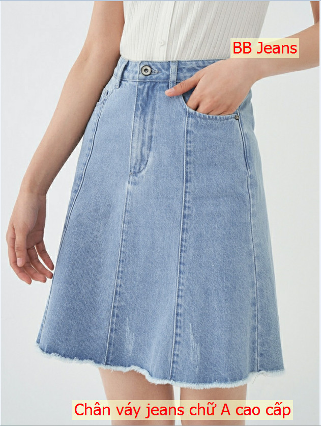 Chân váy jeans dáng chữ A form shop đẹp mới ra đủ size S-M-L cực đỉnh