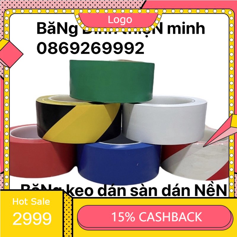 Freeship 0đ Băng keo dán nền dán sàn các màu khổ 48mm x 33m vs 18m