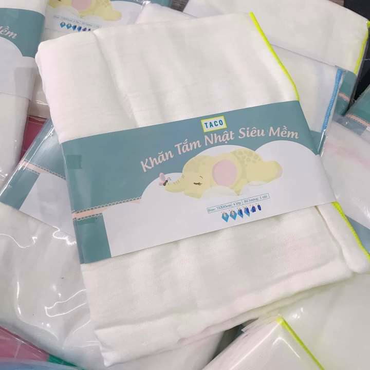 Sét 2 khăn tắm taco nhật cao cấp siêu mềm 4 lớp