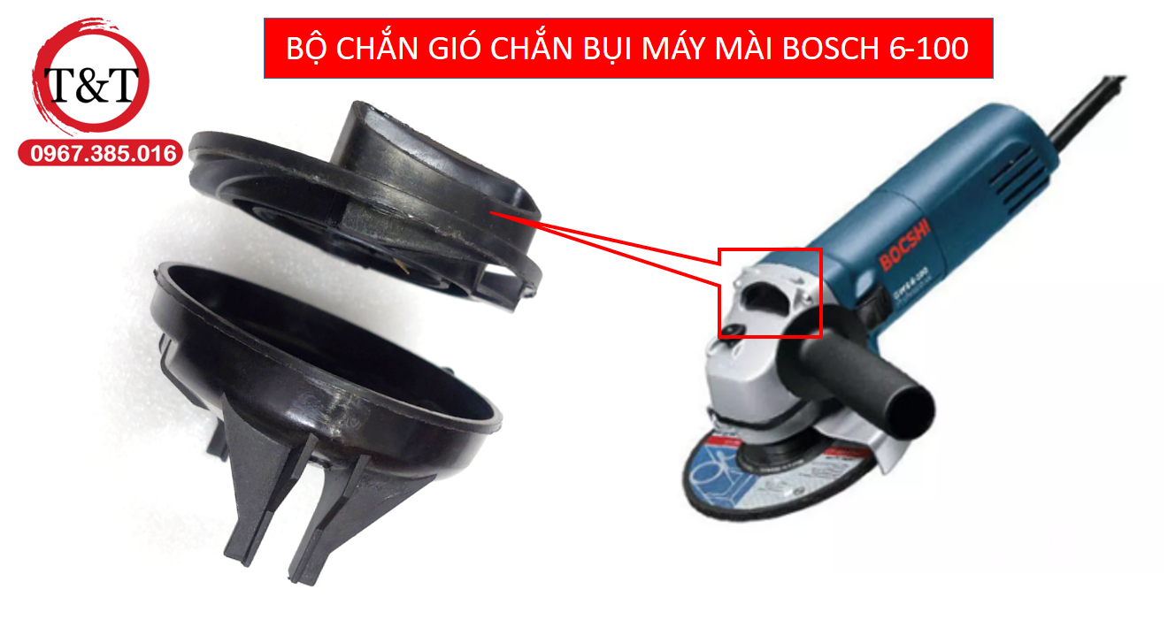 Bộ chắn gió, chắn bụi máy mài bot 6-100, 2 miếng nhựa che bụi máy mài góc boosc.h 6-100
