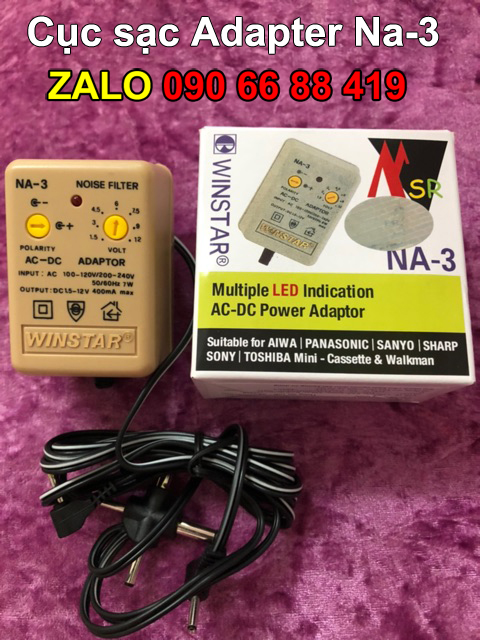 Sạc đa năng máy phun xăm Adapter Winstar NA-3, Cục sạc Adapter Na3 chuyển đổi nguồn điện Máy xăm VN, máy xăm phổ thông - Ổn áp Na3 - Cục Nguồn Na3 - Bộ Chuyển Đổi Điện Winstar Na3