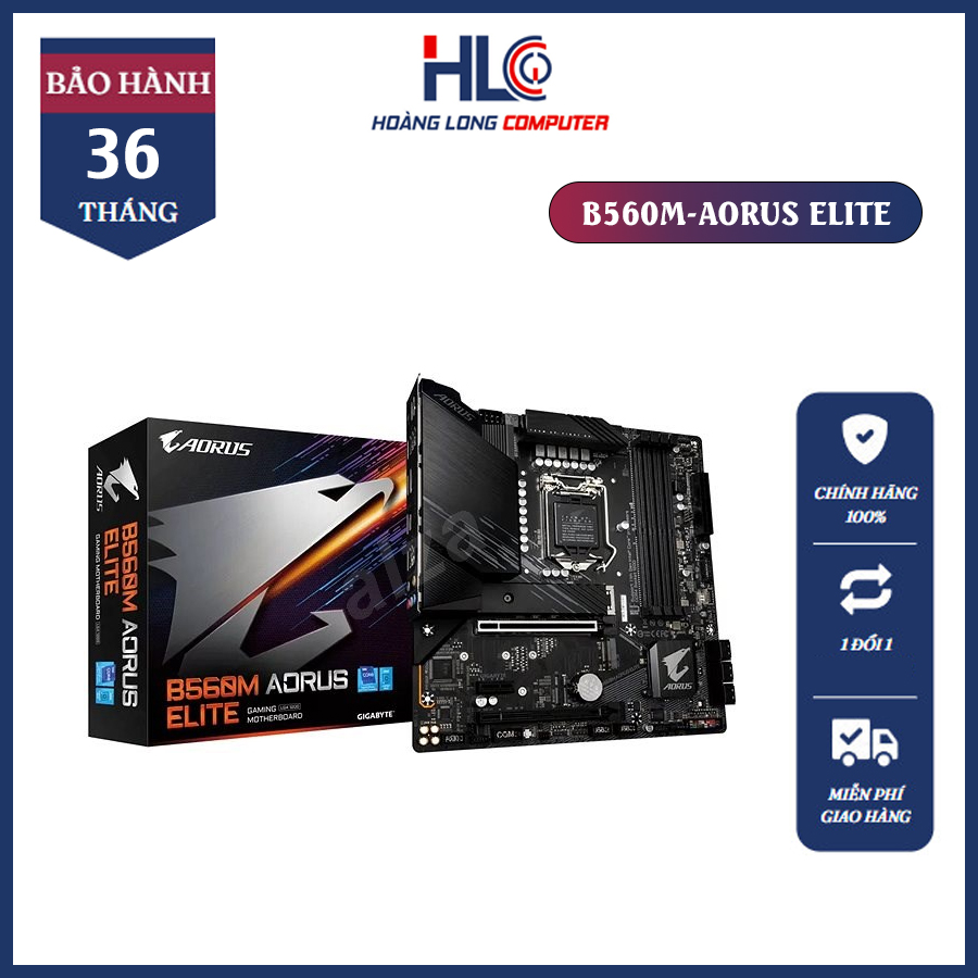 Mainboard gigabyte b560m-aorus pro - intel b560, socket 1200, m-atx, 4 khe ram ddr4 - bo mạch chủ pc chính hãng gigabyte mới 100% - bảo hành 36 tháng - hlc gaming