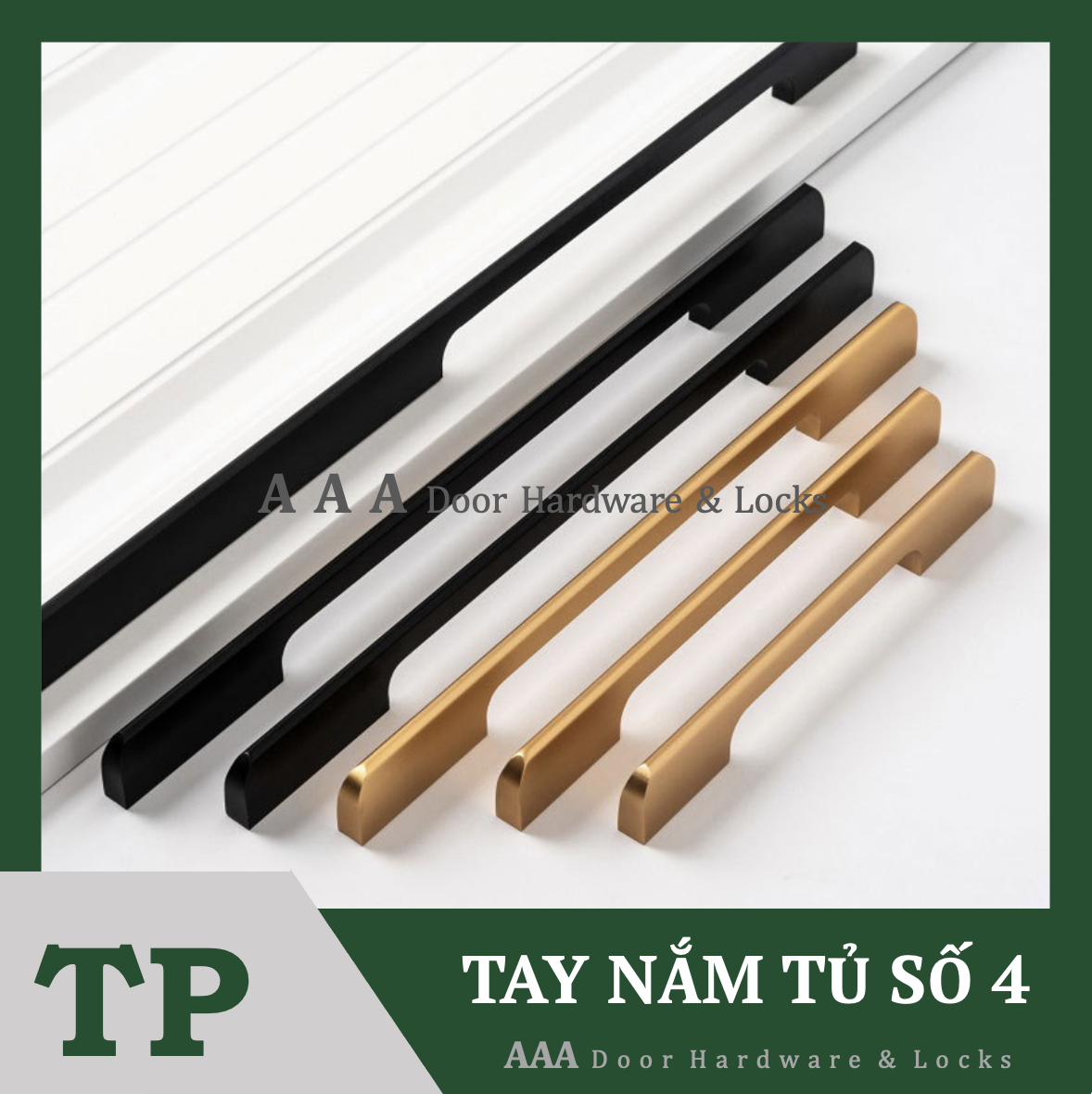 Tay nắm tủ cao cấp đen/vàng
