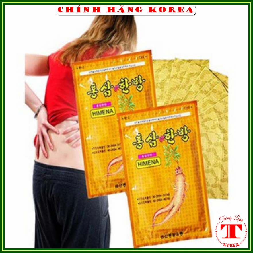 Cao dán hồng sâm Himena hàn quốc chính hãng, gói 20 miếng - Miếng dán giảm đau, chăm sóc chấn thương - tranglinhkorea