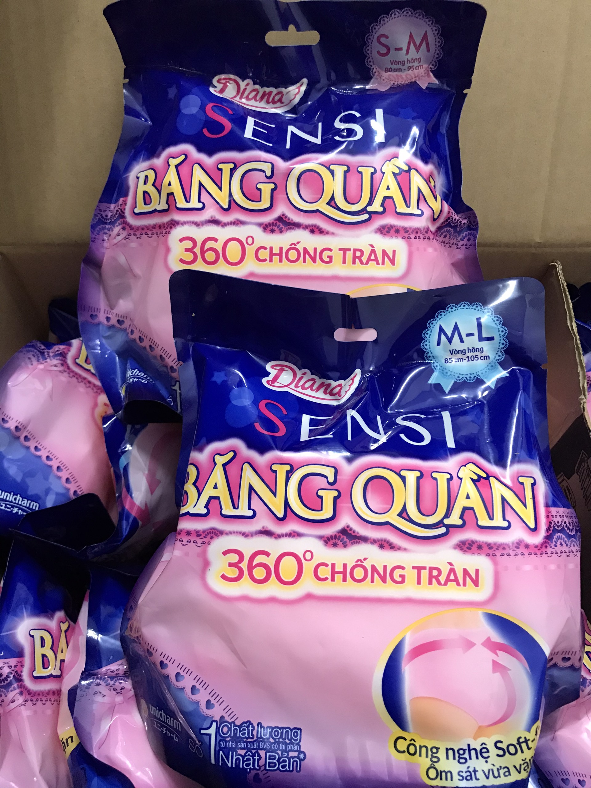 Bvs diana sensi ban đêm dạng quần 2 size s-m/m-l x 2 miếng