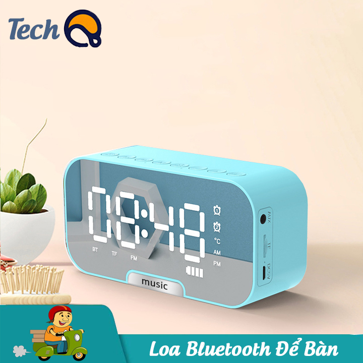 Loa Bluetooth mini soi gương, loa đồng hồ nghe nhạc- bảo hành 12 tháng