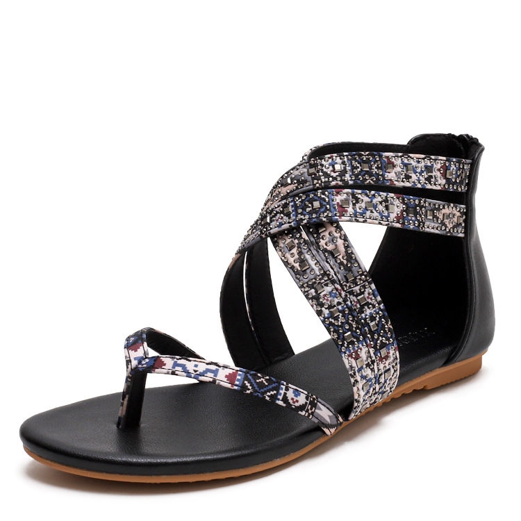 Giày sandal chiến binh boho quai chéo cổ thổ cẩm chính hãng cao cấp FULLBOX N27