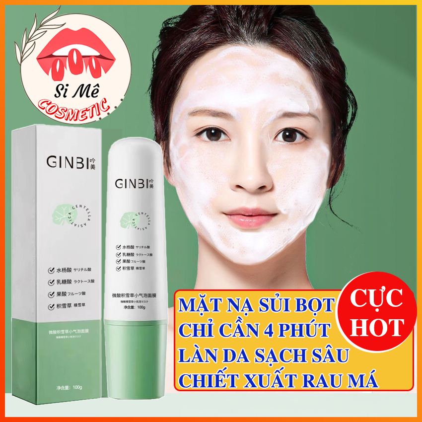 [HÀNG HOT] Mặt Nạ Sủi Bọt Thải Độc GINBI Dạng Gel Tuýp 100g Chiết Xuất Rau Má – Làm Sạch Sâu Da Mặt, Se Khít Lỗ Chân Lông, Dưỡng Ẩm, Sáng Da