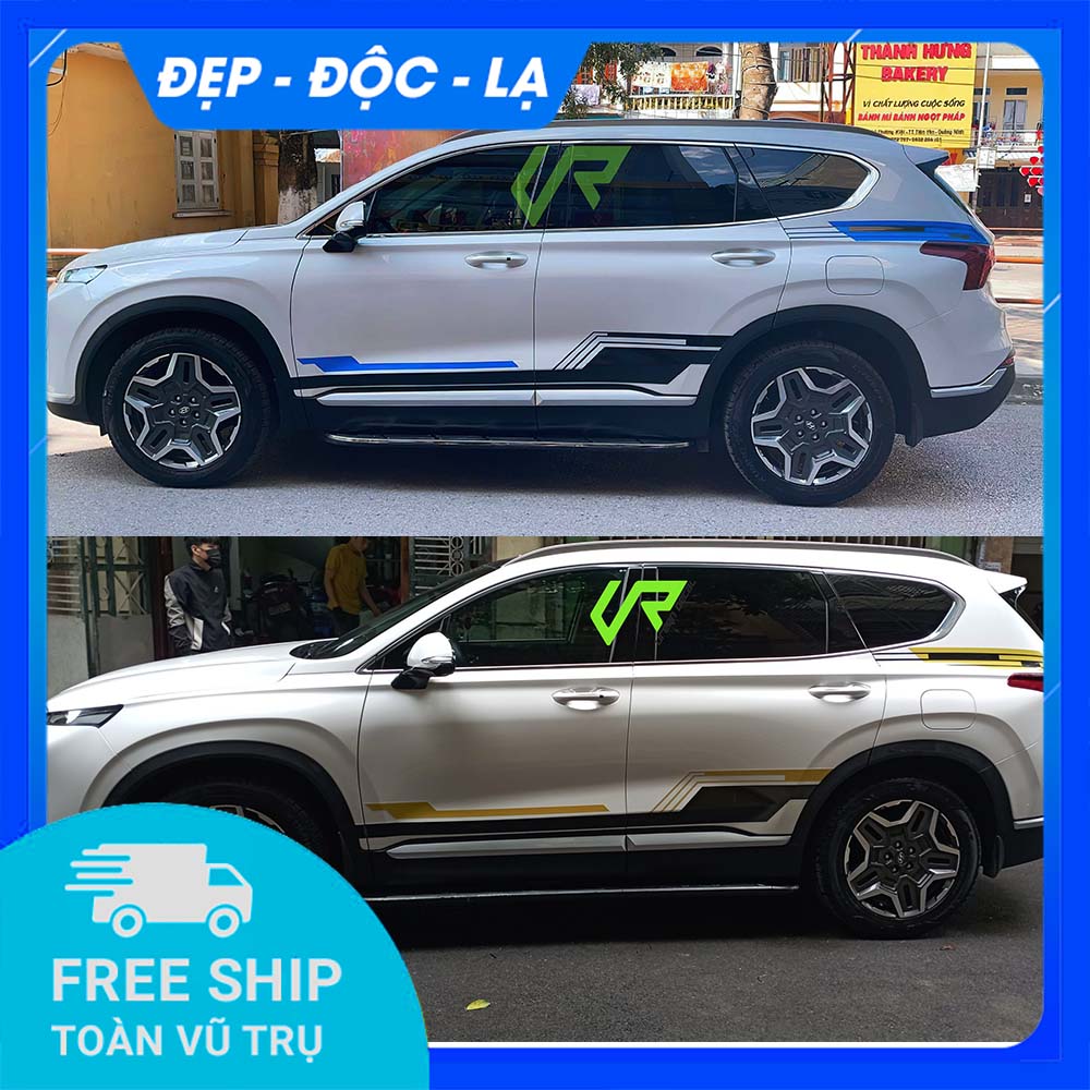Tem xe Santafe mẫu 001 - Tem xe SUV đẹp thiết kế theo yêu cầu