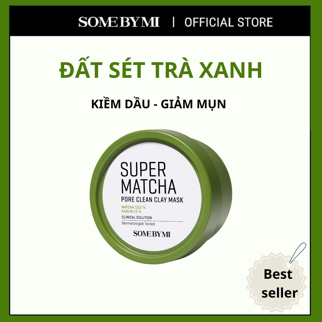  Mặt nạ đất sét Some By Mi Super Matcha Pore Clean Clay Mask 100g làm sạch sâu hỗ trợ cải thiện lỗ chân lông & mụn đầu đen 