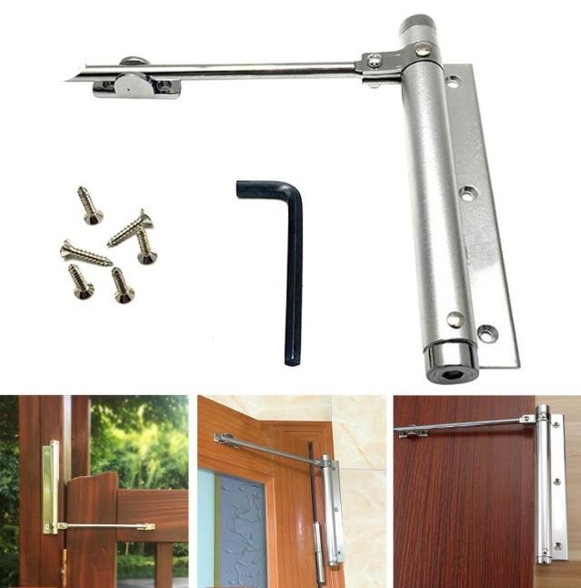 (CÓ VIDEO) Bộ Bản Lề Automatic Tự Đóng Cửa Bản Lề Tay Co Thủy Lực Cho 80Kg Vào Để Bản Loại Chuyển Dàng Cửa Để Tùng Đặt Cửa Tự-Đóng Phụ Ra Cửa Để Dễ Cửa Kim Lề Cho Cài Đổi- Bản Lề Thủy Lực