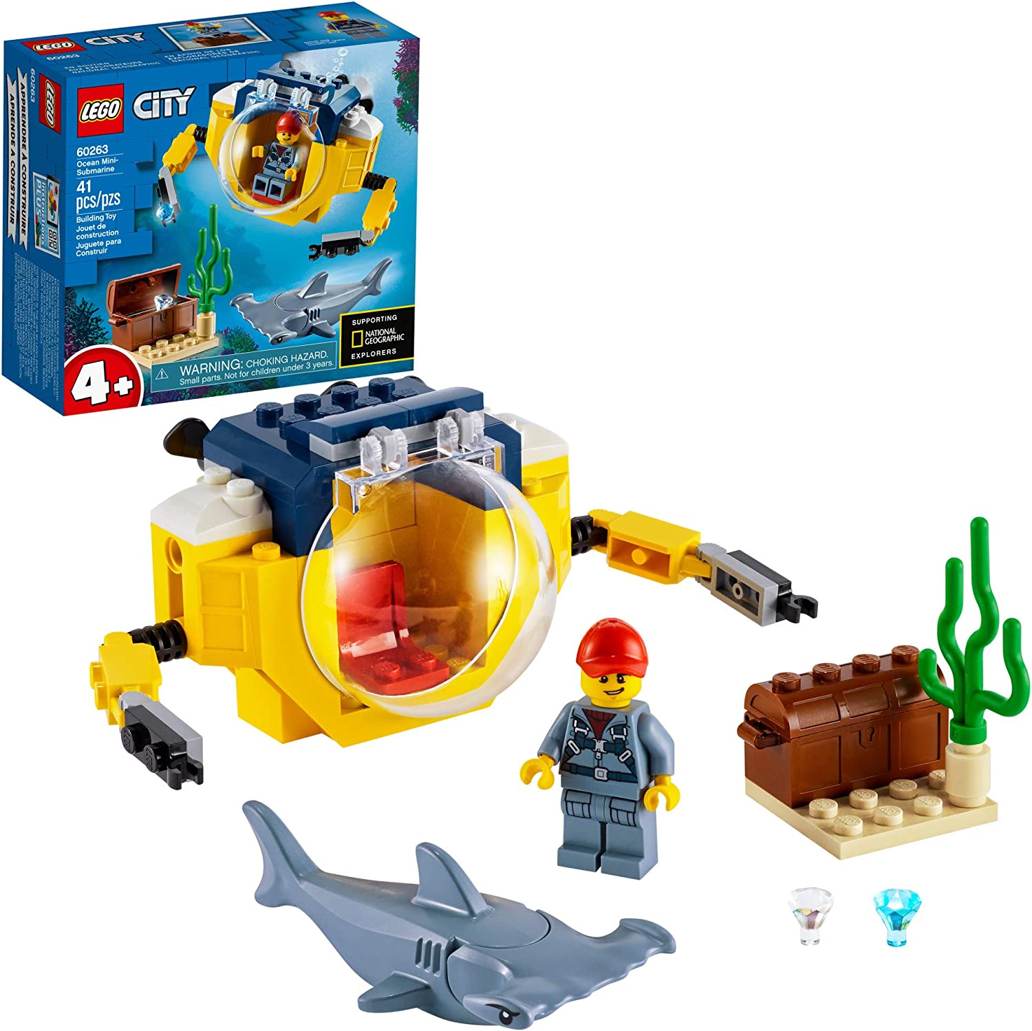 Đồ chơi LEGO CITY - Tàu Ngầm Mini Truy Tìm Kho Báu - 60263