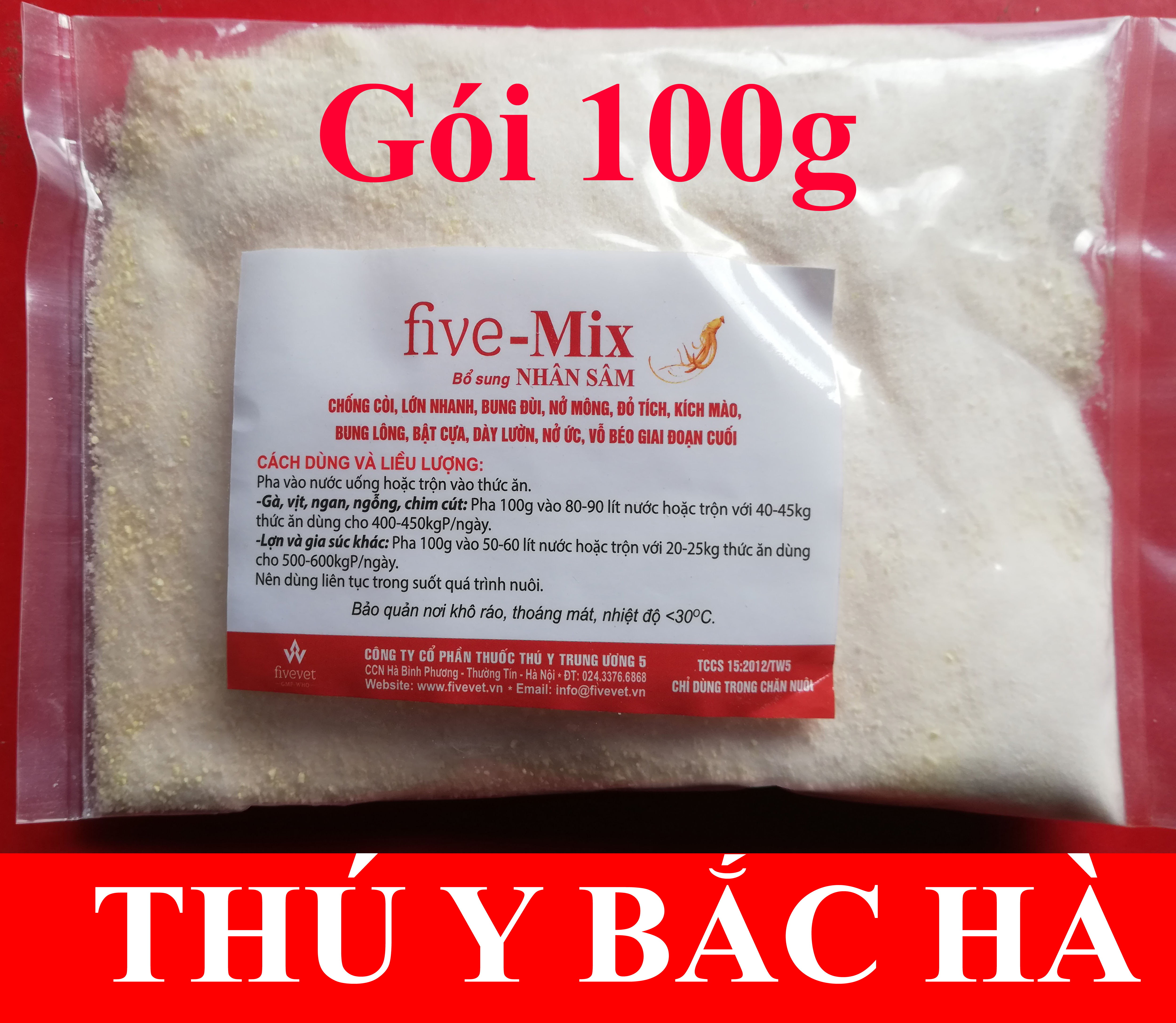 1 gói Bổ sung NHÂN SÂM 100g chống còi, lớn nhanh, bung đùi, nở mông, đỏ tích kích mào, bung lông, bật cựa, dày lườn, nở ức, vỗ béo giai đoạn cuối