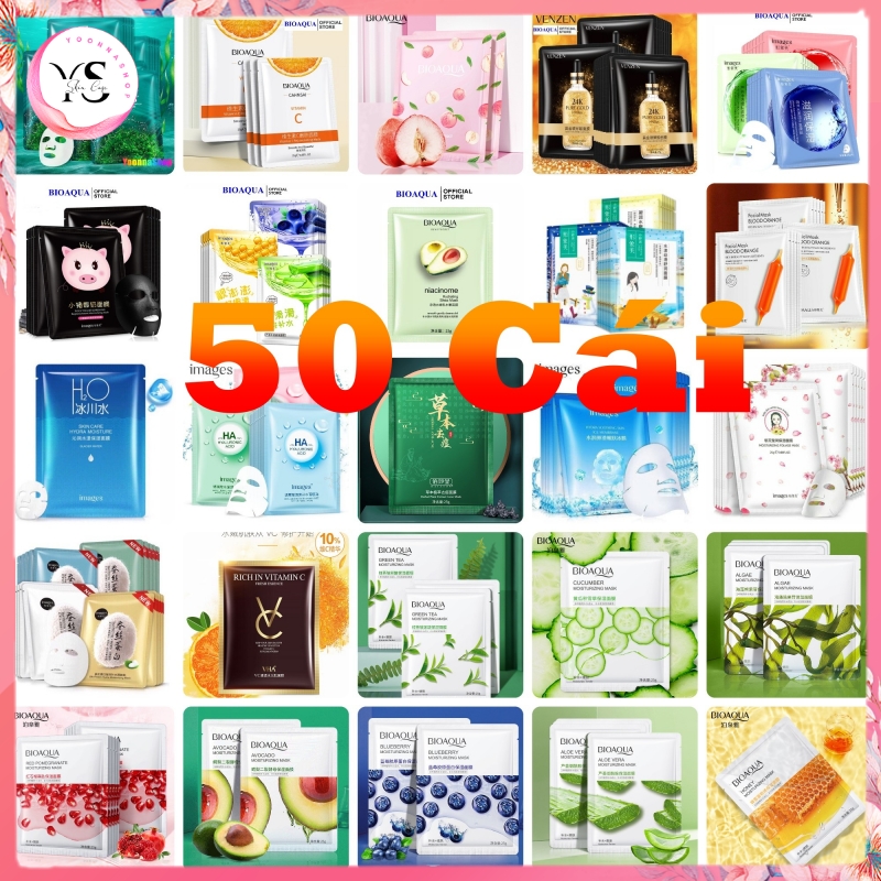 COMBO 20/50/100 Mặt Nạ Dưỡng Trắng Da Giảm Mụn Mờ Thâm Tái Tạo Phục Hồi Da và Cấp Ẩm - MIX nhiều loại nội địa Trung CAO CẤP