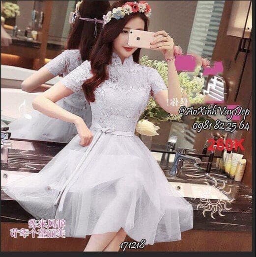 Đầm Công Chúa Dự Tiệc Ren Xòe Lộng Lẫy Xinh Xắn Thời Trang Bambo