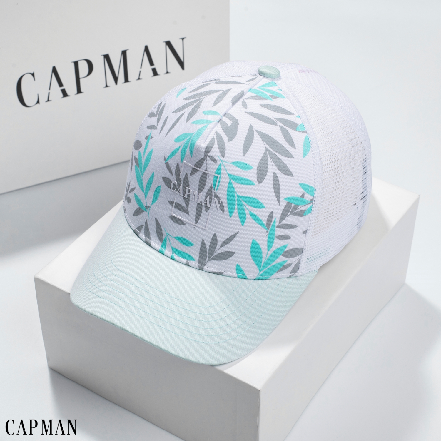 [HCM]Nón lưỡi trai Kaki CAPMAN Lá nam nữ CAP MAN freesize full hộp Nón Kết thêu Logo