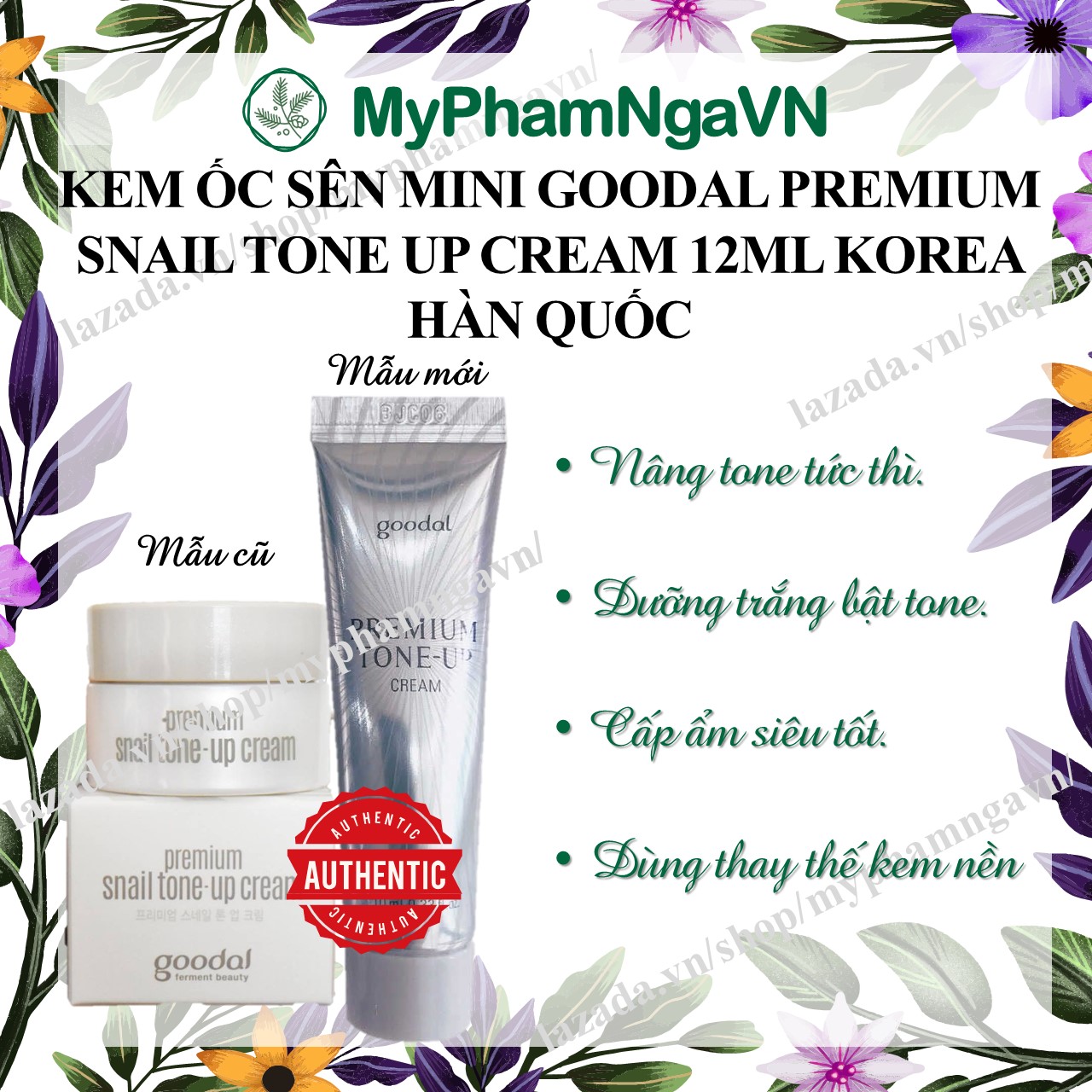 Kem Ốc Sên Goodal Mini Premium Snail Tone Up Cream 10ml
