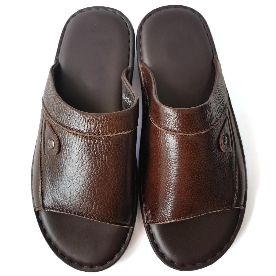 Dép Da Nam Da Bò, Dép Nam Cao Cấp Da Bò Thật HKT Shop DNA109