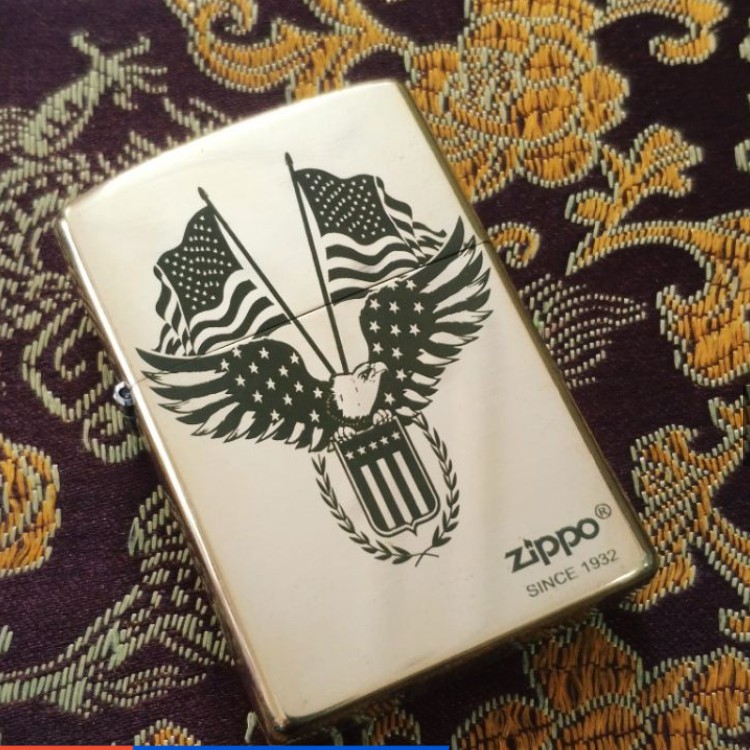 Bật lửa zippo đồng nguyên khối - đại bàng us la mã