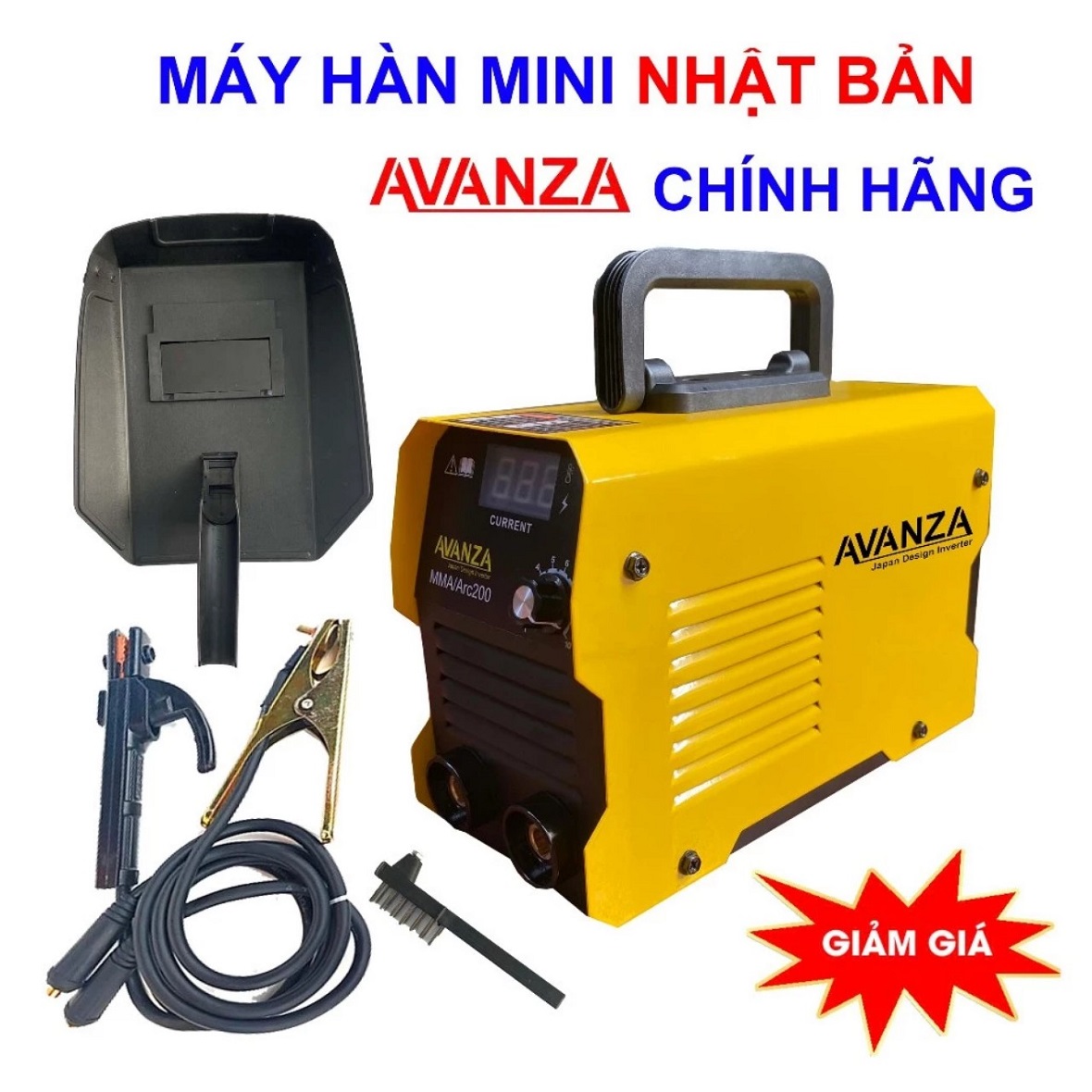Máy hàn điện tử inverter chính hãng avanza arc-200 -máy hàn que gia đình đầy đủ phụ kiện