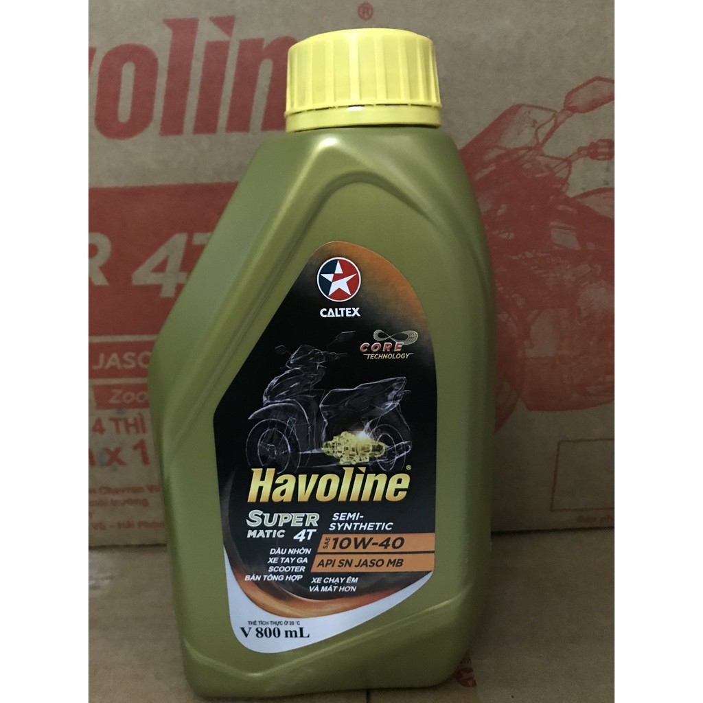 [Mã LIFEXANH03 giảm 10 đơn 500K] Dầu Nhớt xe tay ga 0.8L-1L Caltex Havoline 10W40 SEMI (bán tổng hợp)