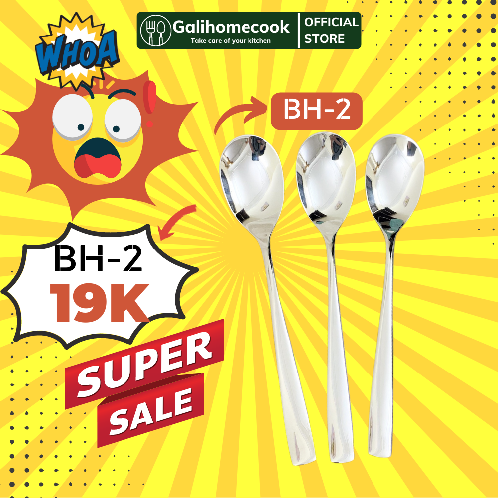 Thìa inox (muỗng) ăn soup, ăn cơm, ăn cháo inox 304 phong cách Châu Âu sang trọng cao cấp GaliHomecook