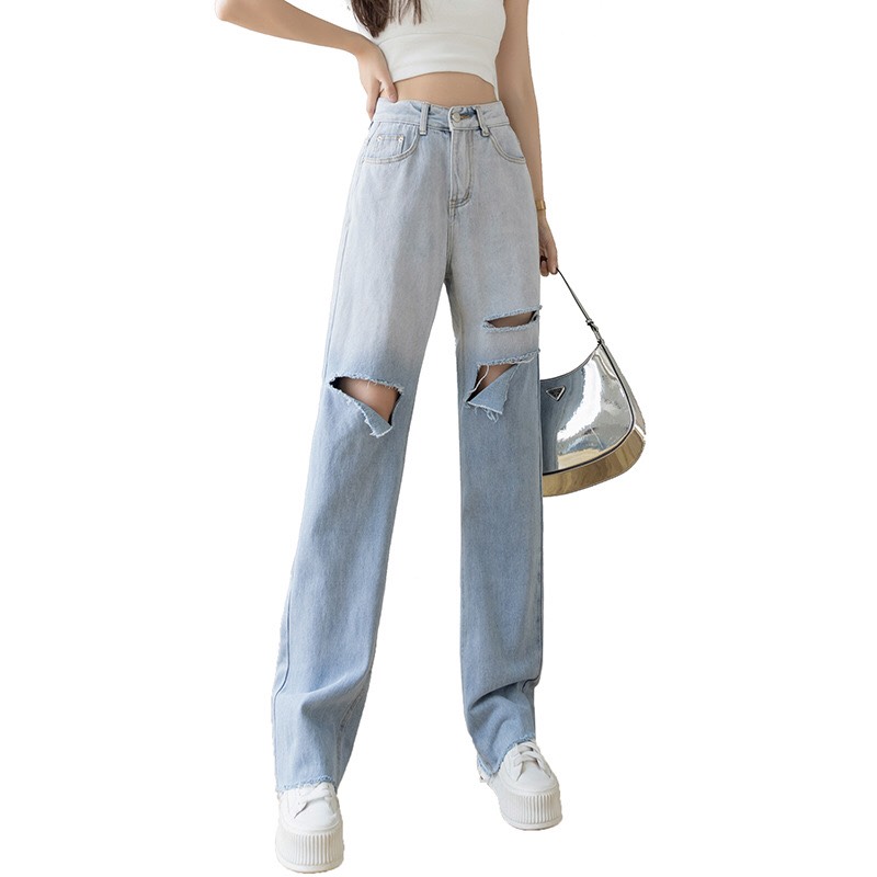 Quần jean nữ csbg006 xanh rách kiểu 2 màu thời trang nữ tính - 1