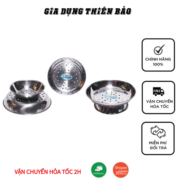 Vỉ hấp, dĩa hấp, rổ hấp có đế chân trụ inox phù hợp với mọi nồi hấp