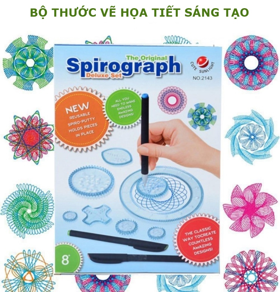Bộ thước vẽ họa tiết - thước vẽ sáng tạo quà cho bé, dụng cụ cho bé