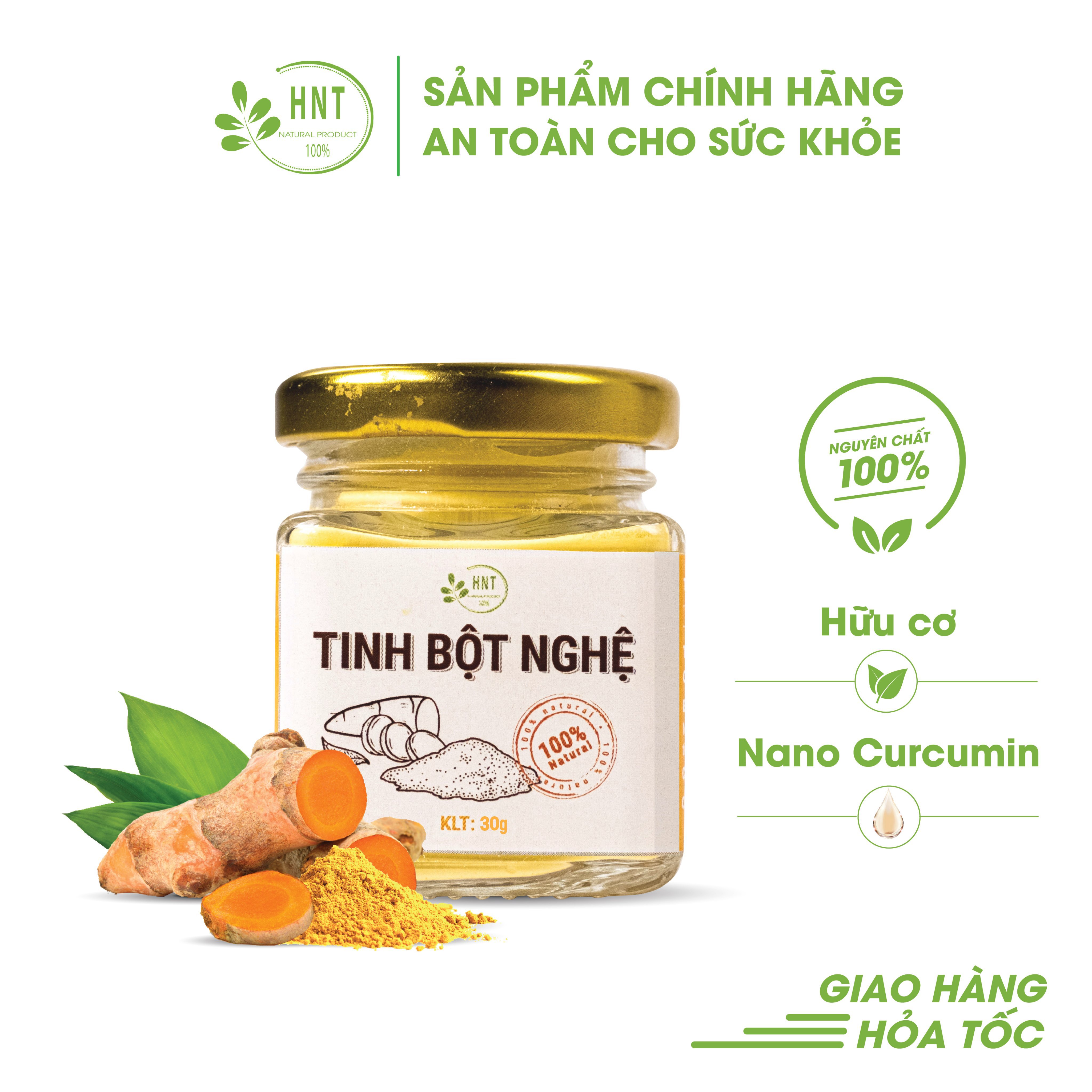 Tinh bột nghệ cao cấp, nguyên chất, nguyên liệu hữu cơ đã được kiểm nghiệm chất lượng - Nông sản sạch HNT TBN30