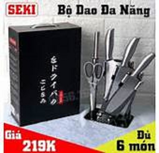 Bộ dao 5 món cao cấp nhật bản seki . bộ dao nhà bếp 5 món bộ dao đa năng 5 món hàng chính hãng . có giá để giao bằng nhựa. dao chặt xương thái thịt gọt hoa quả kéo dụng cụ mài dao
