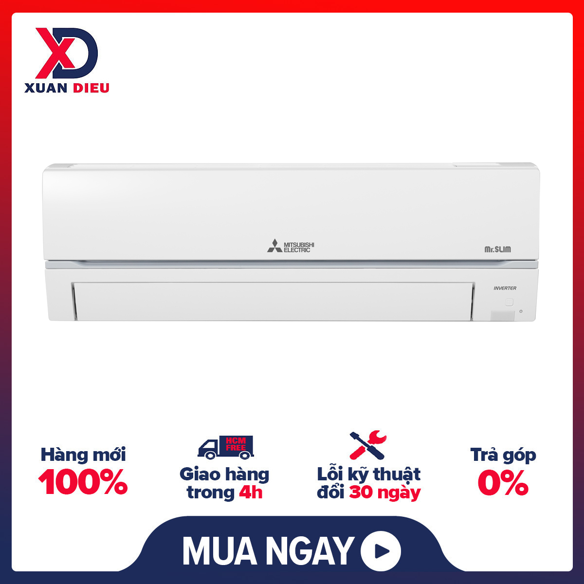 Máy Lạnh Inverter Mitsubishi Electric MSY-GR50VF - Lớp phủ kép chống bám bẩn. Tính năng khử mùi kháng khuẩn hiệu quả. Vận hành siêu êm. Màn hình với đèn LED