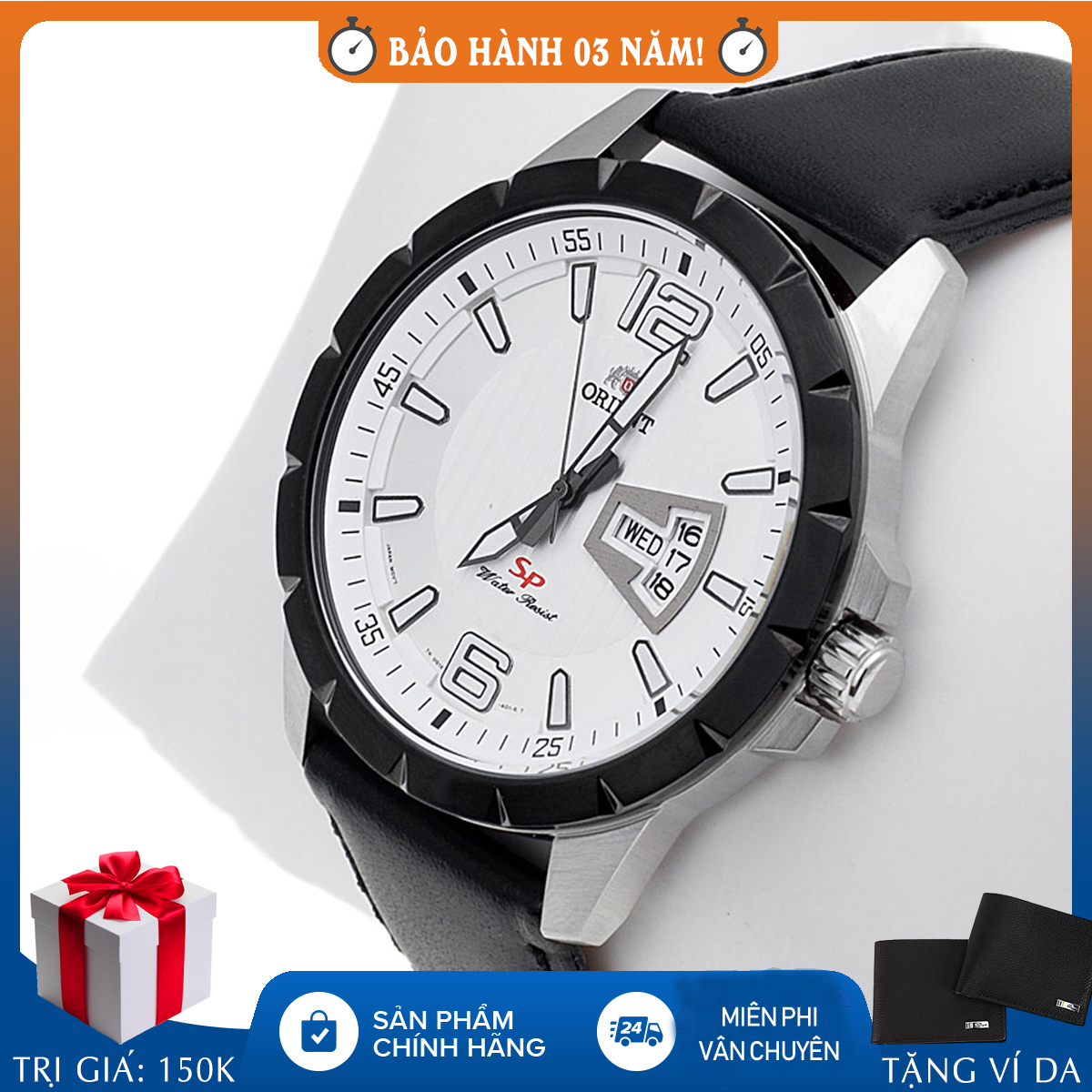 Đồng hồ nam Orient FUG1X003W9 chính hãng full box, quartz, dây da