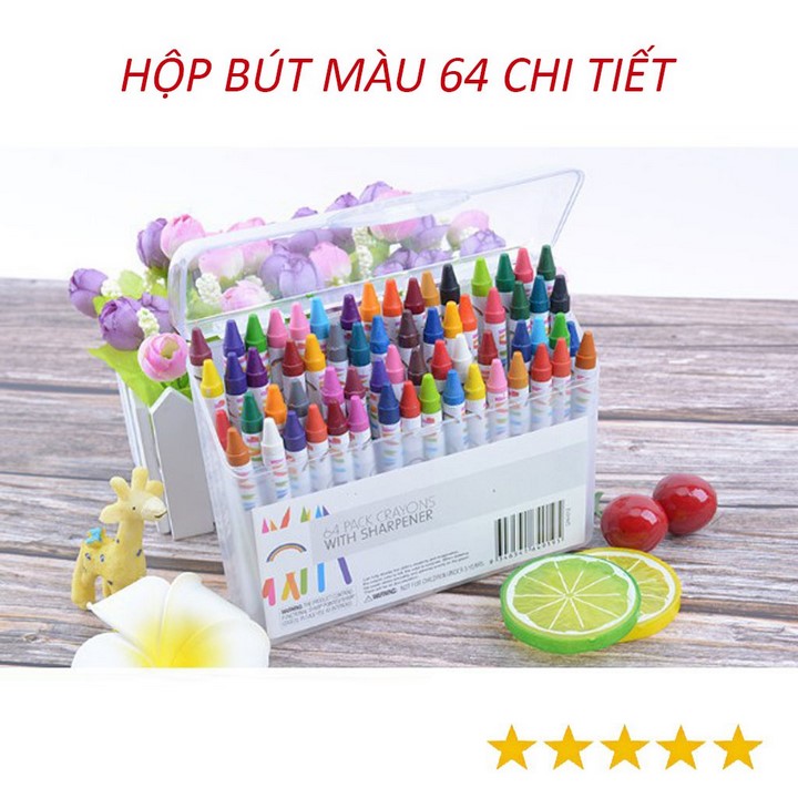 Bộ bút màu 64 chi tiết - bộ tô màu - bộ màu vẽ đa năng, hộp bút chì màu, hộp bút chì màu đa năng 64 chi tiết cho bé thỏa sức sáng tạo cho bé từ 2 đến 5 tuổi