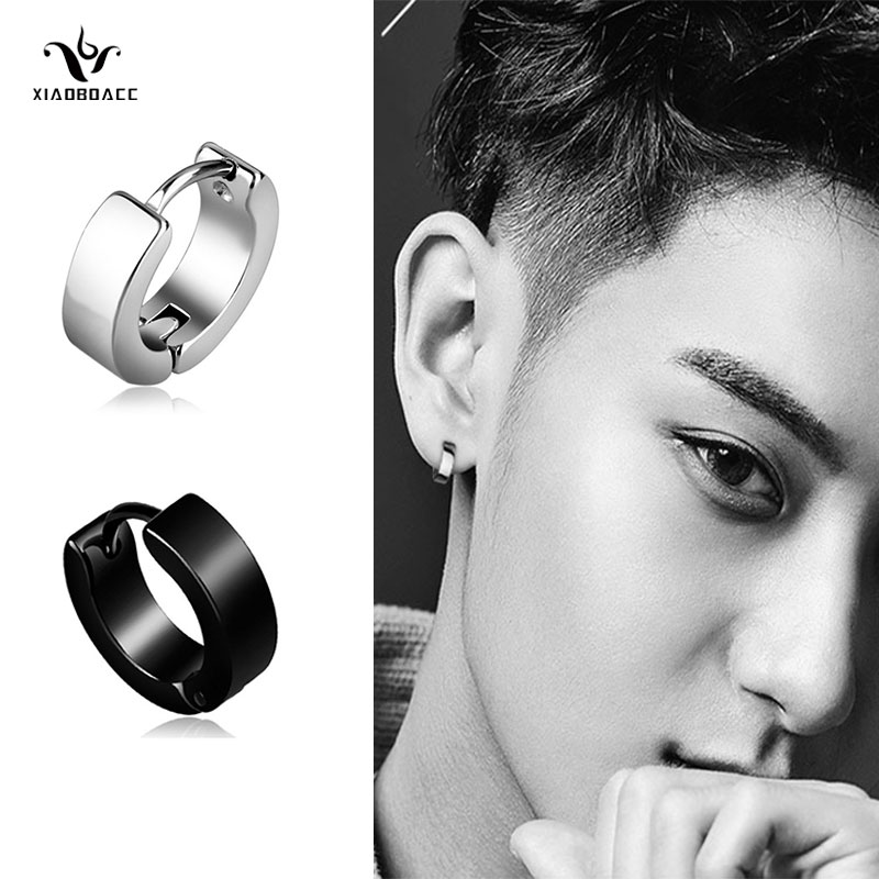 XiaoboACC 1 Piece Stainless Steel Punk Ear Buckles Earrings for Men and