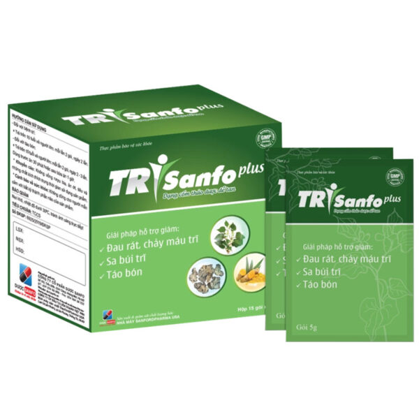 Trisanfo Plus, hỗ trợ giảm triệu chứng của trĩ như chảy máu, sa búi trĩ