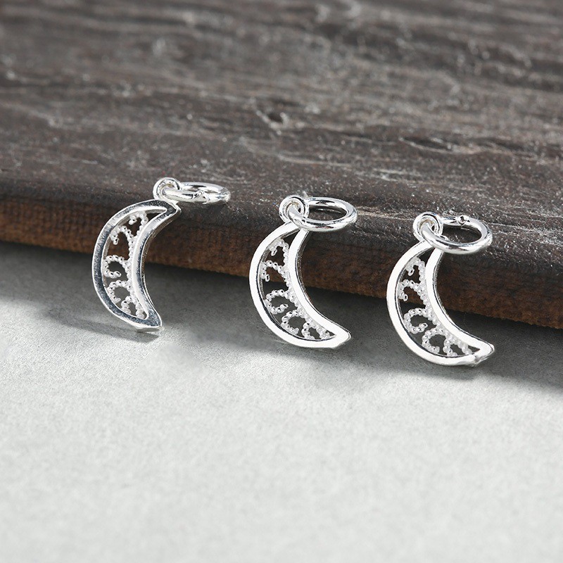 Charm bạc móc treo mặt trăng lưỡi liềm - charm bạc 925 - mã cb221