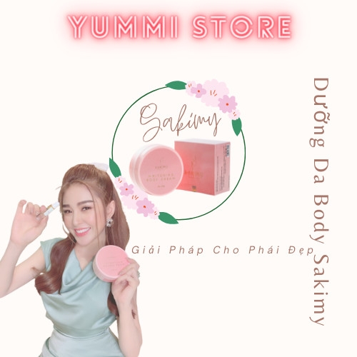 Kem dưỡng trắng trắng da body SAKIMY 200gr tặng kèm 1 serum kích trắng sakimy (chính hãng)
