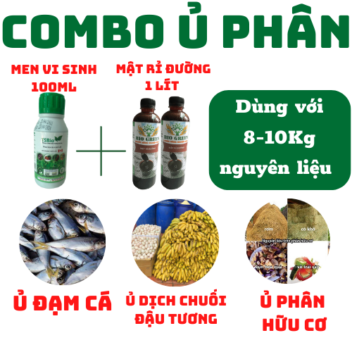 Combo ủ phân bón hữu cơ, đạm cá,mật rỉ đường, rỉ mật đường BIOGREEN khử mùi,cải tạo đất,chất xúc tác ủ phân, nuôi cấy vi sinh chai 500ml