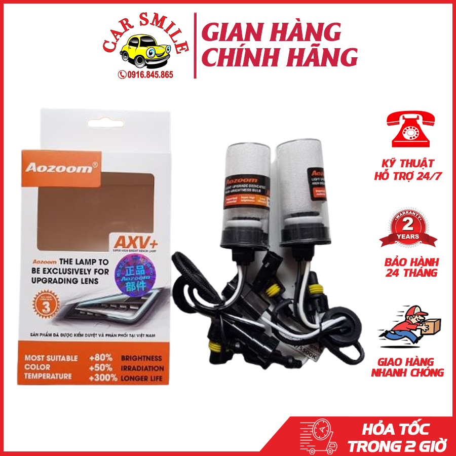 Xenon aozoom smile car - bộ đèn xenon aozoom chân h11 - 55w chính hãng , bảo hành 3 năm