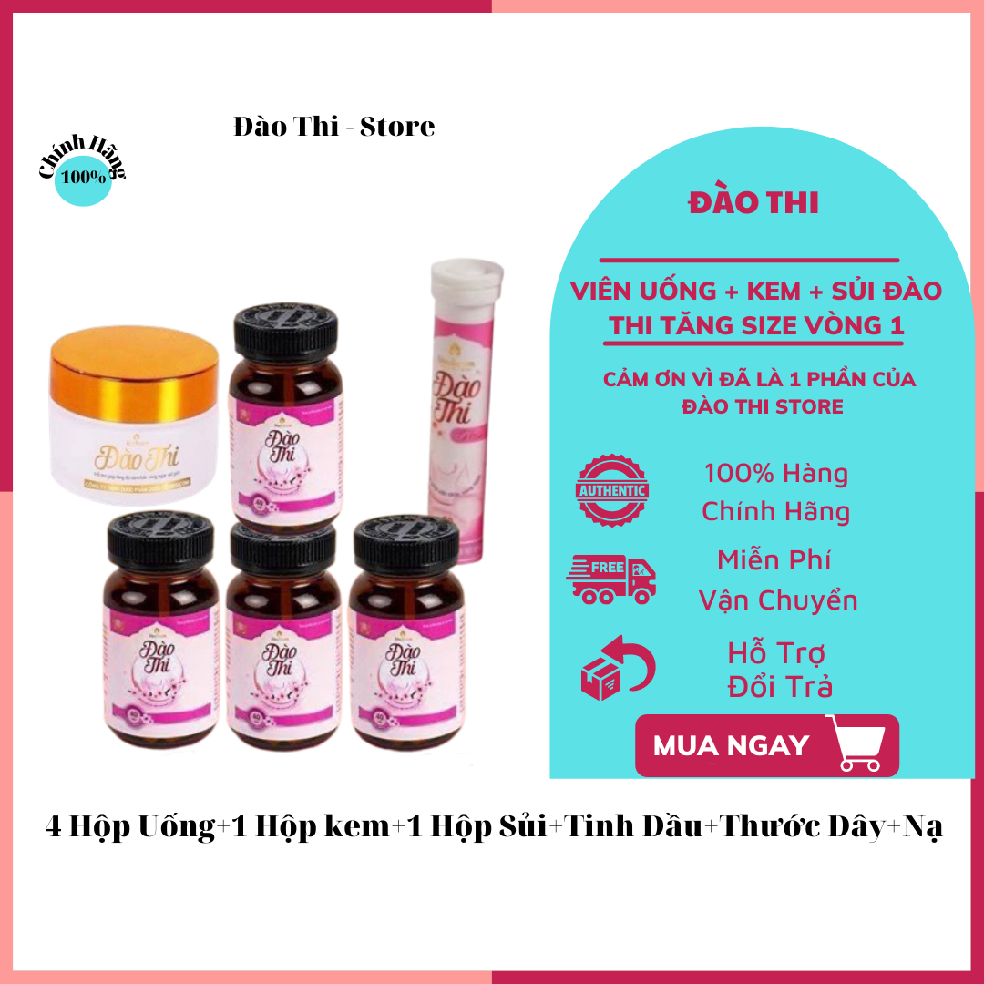 [ Tặng Tinh Dầu Massage ] 4 Hộp Uống +1 Hộp Viên Sủi +1 Kem Bôi+Tặng Tinh Dầu MaSa V1+  Thước Dây