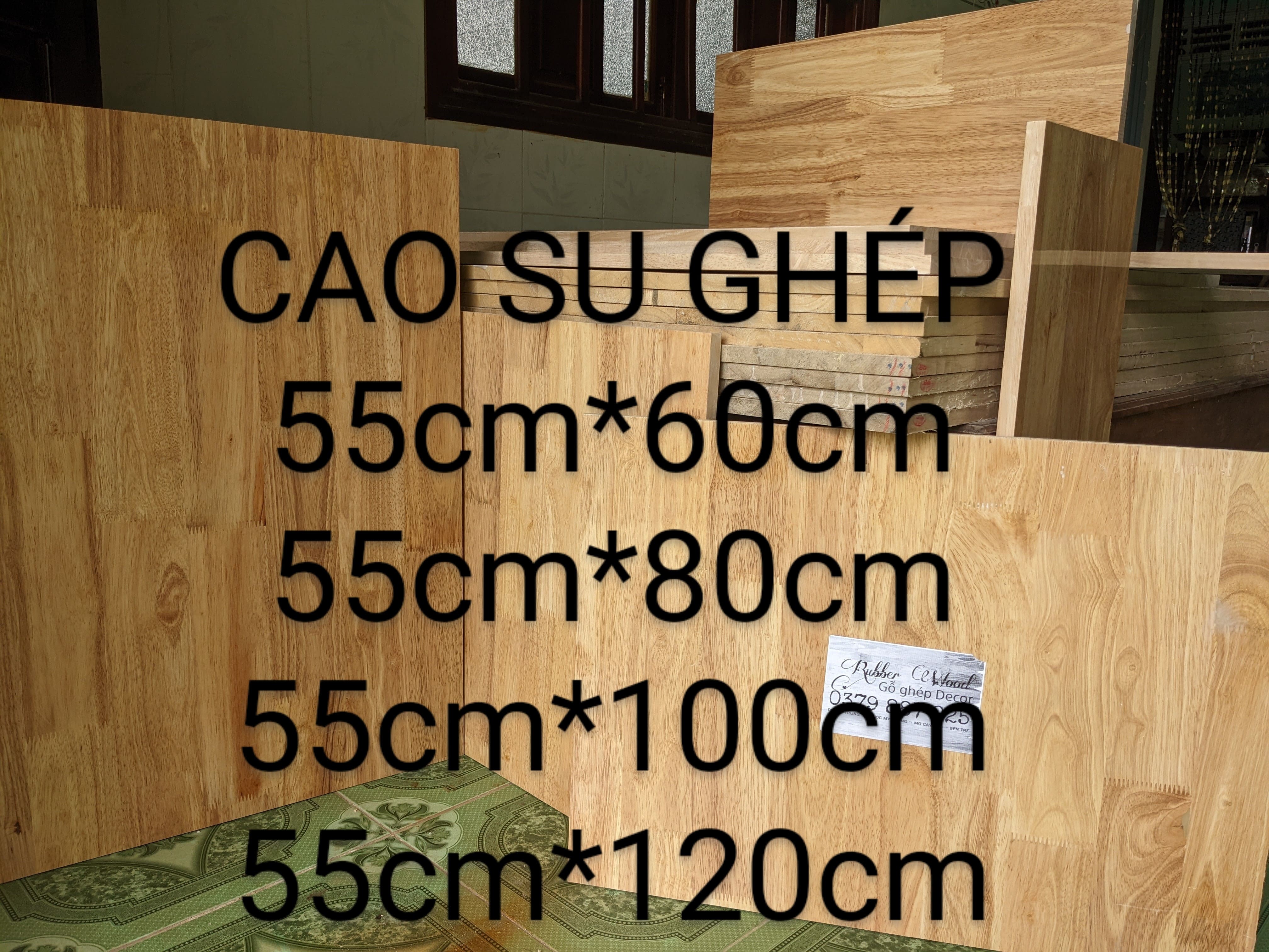 Gỗ làm kệ - mặt bàn gỗ ghép cao su rộng 55cm dài 60cm - 80cm - 100cm - 120cm