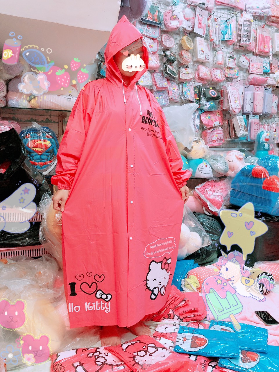 Áo mưa Kitty Doremon